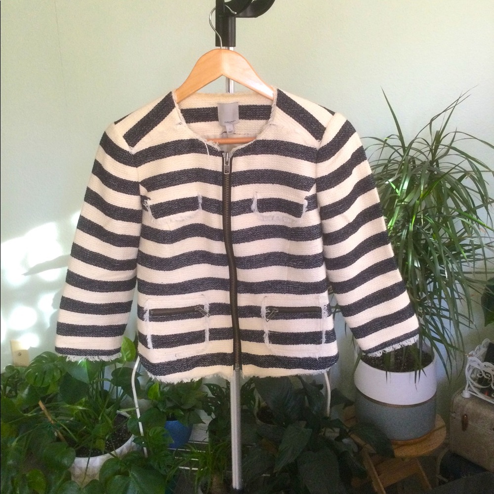 Navy & cream striped jacket